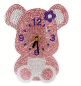 Preview: Diamond Painting Uhr Bär rosa